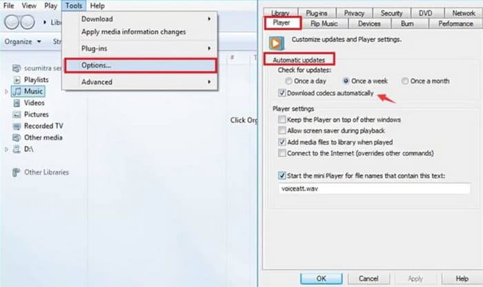 Télécharger le codec