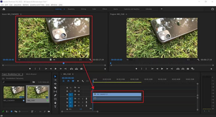 Adobe Premiere Pro Μεταφορά στη χρονολογική σειρά