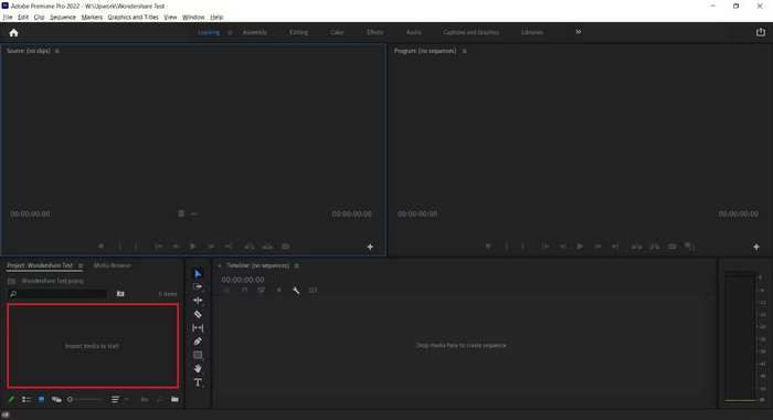 Εισαγωγή πολυμέσων Adobe Premier Pro για έναρξη
