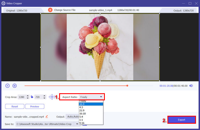 Aiseesoft Video Converter Ultimate Export