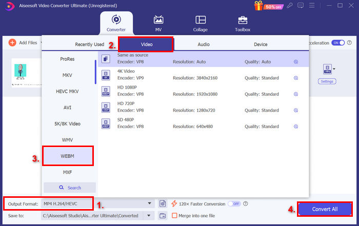Aiseesoft Video Converter Ultimate Mp4 Webm Convert