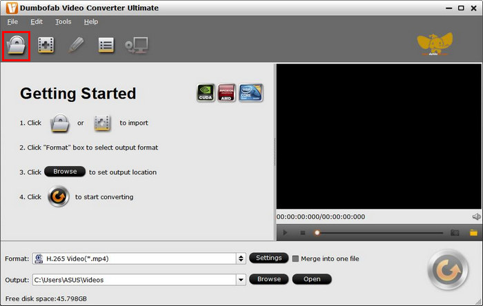 Dumbofab Video Converter Ultimate DVD MKV Load Disc