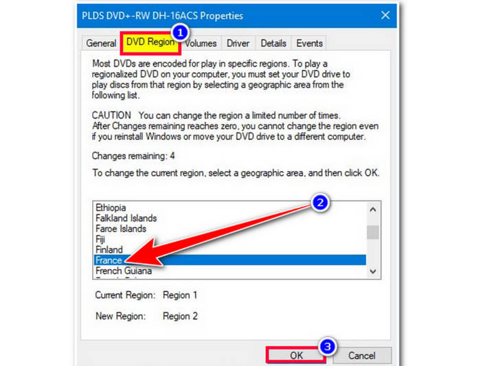Κωδικοί περιοχής DVD Αλλαγή περιοχής των Windows