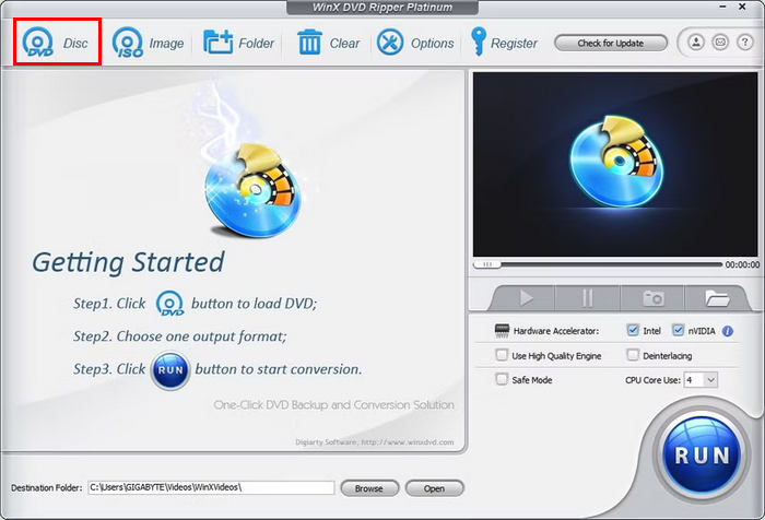 DVD to ISO Load DVD