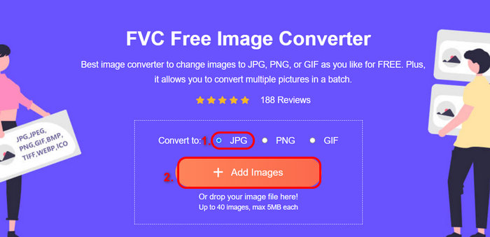 FVC 免費圖像壓縮 PNG 轉 JPG 添加圖像