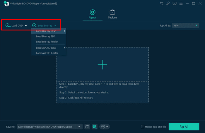Videobyte Bd DVD Ripper Load DVD
