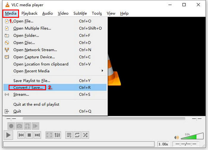 VLC Media Player Rip DVD Choose Convert Save