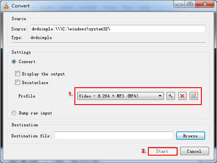 VLC Media Player Rip DVD Choose MKV