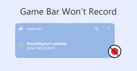 Game Bar Won't Record