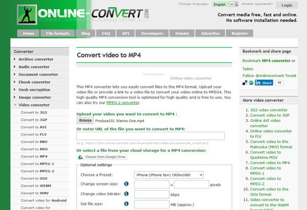 Online converteren