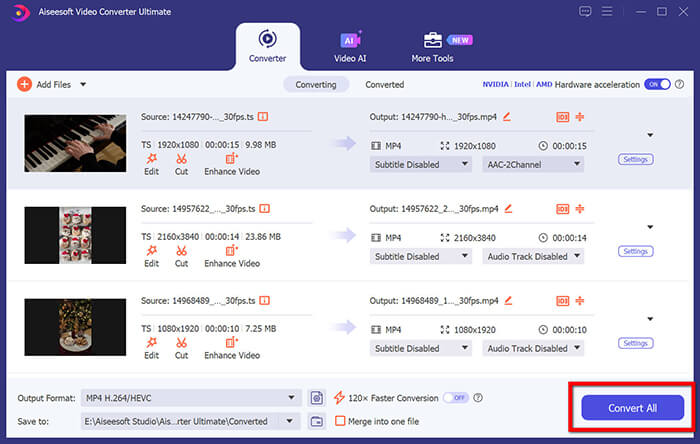 تحويل ملف TS إلى MP4