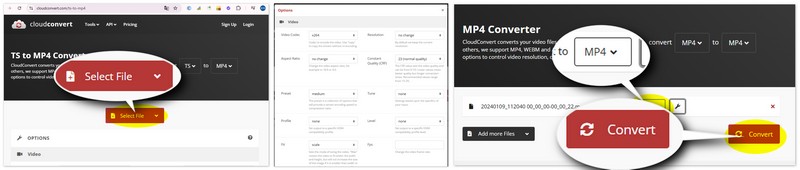 Cloudconvert Ts in MP4