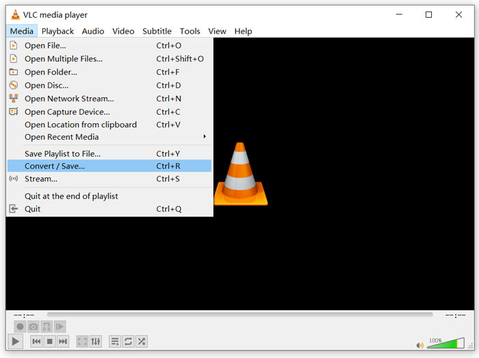 Use VLC Convert FLV
