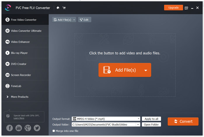 Open Free FLV Converter