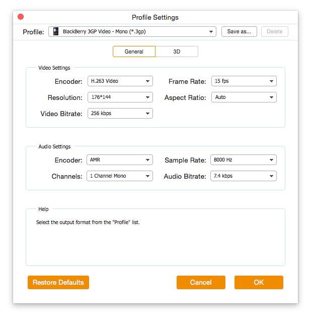 Profile Settings