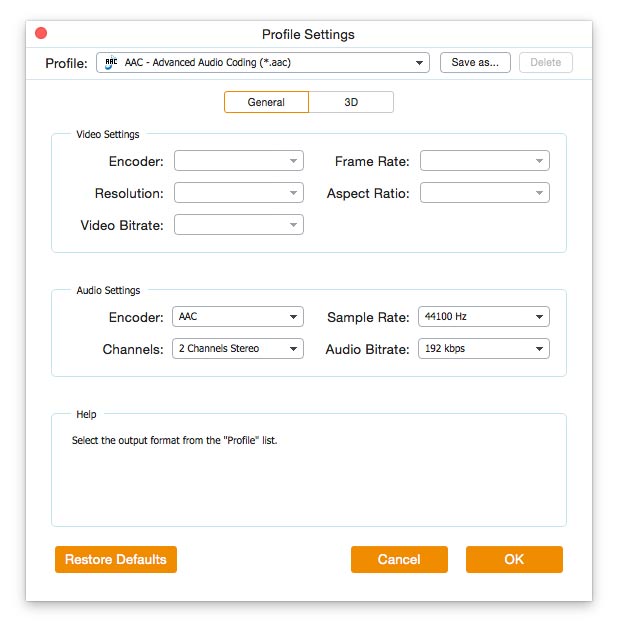 Profile Settings