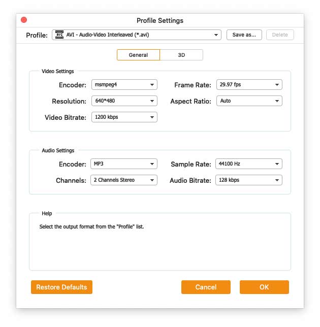 Profile Settings