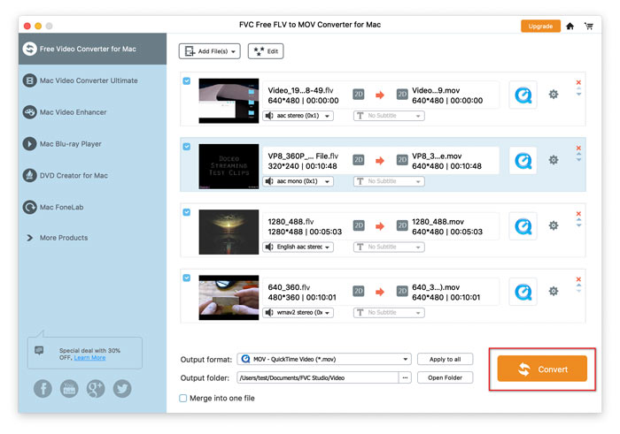 Convert FLV to MOV Now