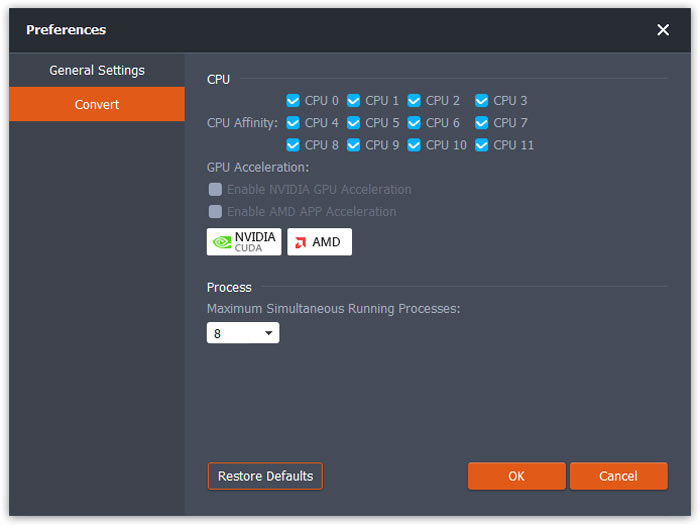 Convertir configuraciones