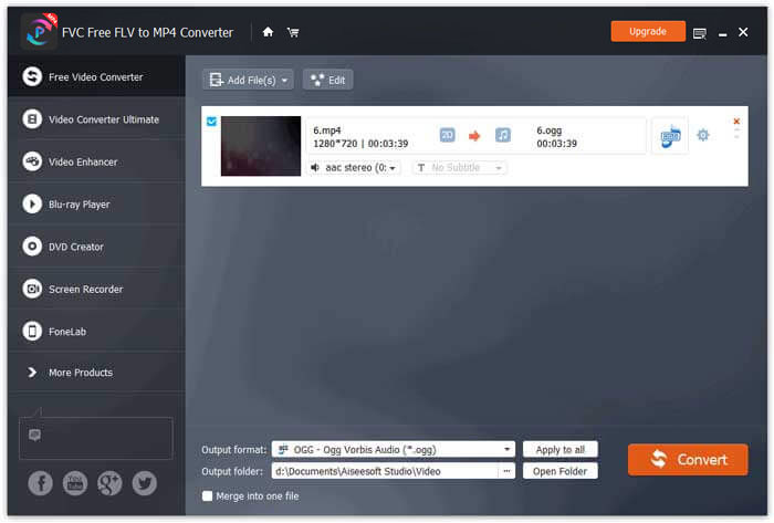 Convert MP4 to OGG