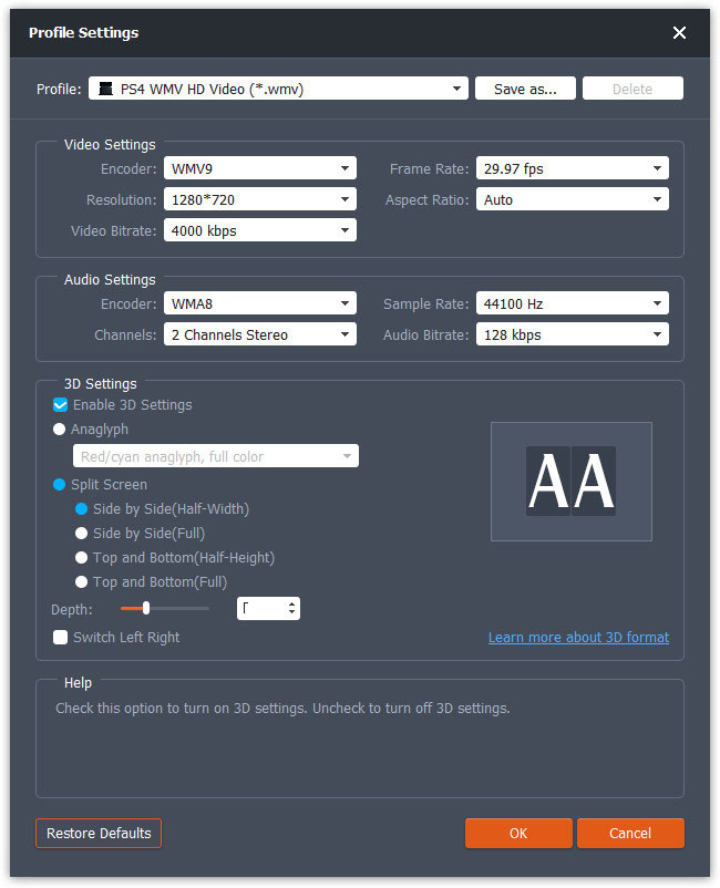 Configuración de perfil