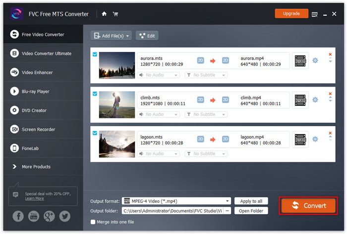 Convert MTS Files