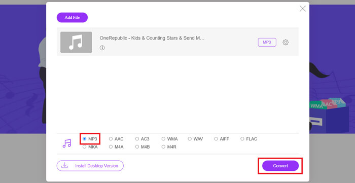 Converti M4A in MP3