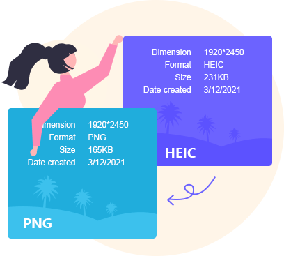 品質を損なうことなくHEICをPNGに変換する