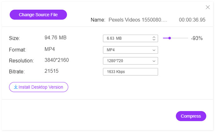 Comprimi file SWF gratuitamente online