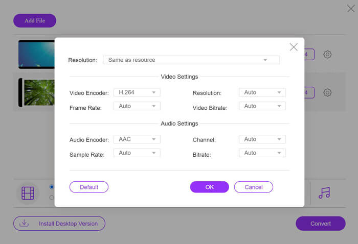 Seleccione MP4 para archivos SWF