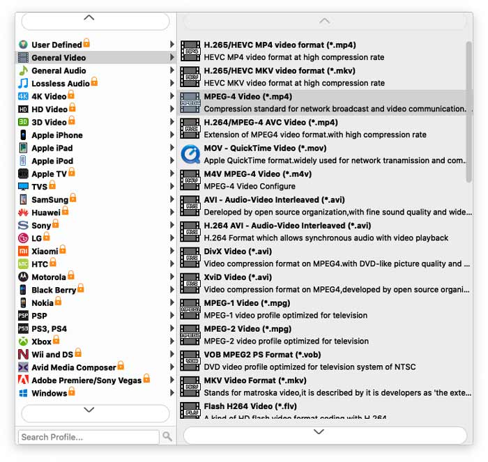 Select Output Format