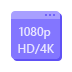 समर्थन 1080p HD / 4K