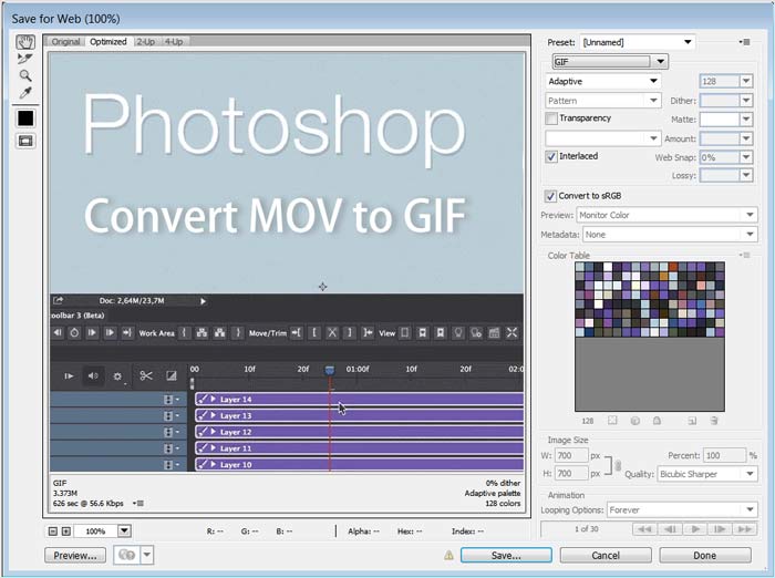 Convert mov to gif photoshop