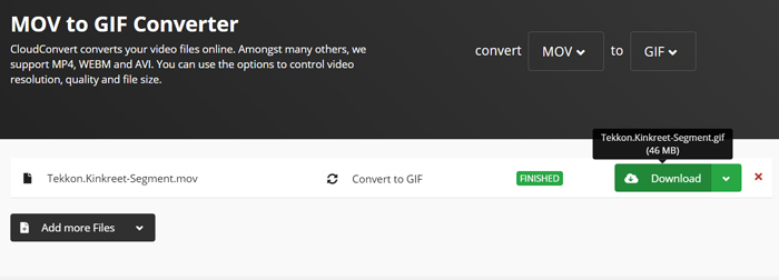Download converted gif