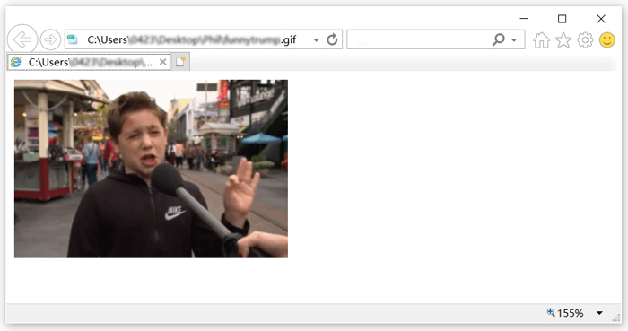 Play gif with ie browser