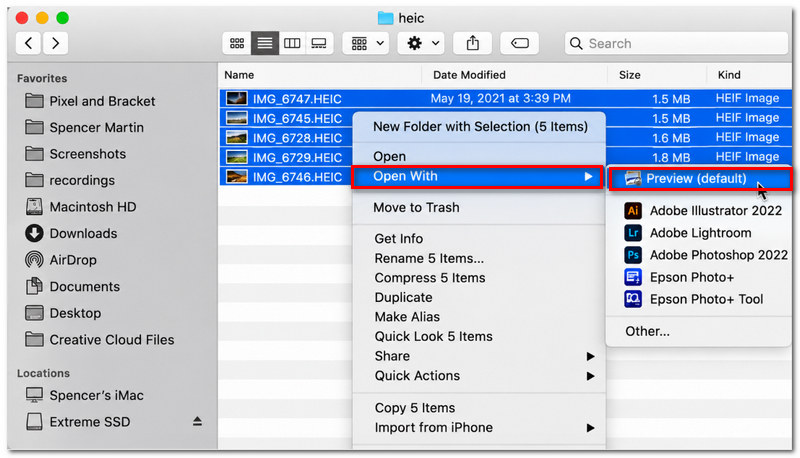 Choose Open with Preview