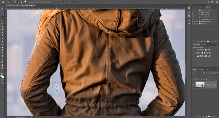 Hintergrund ändern Photoshop Feinabstimmung