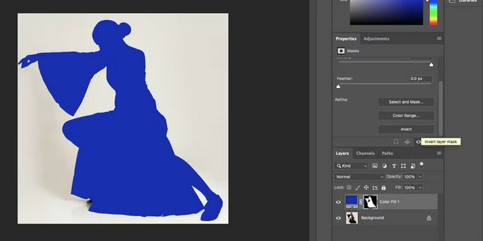Photoshop: Hintergrundfarbe invertieren
