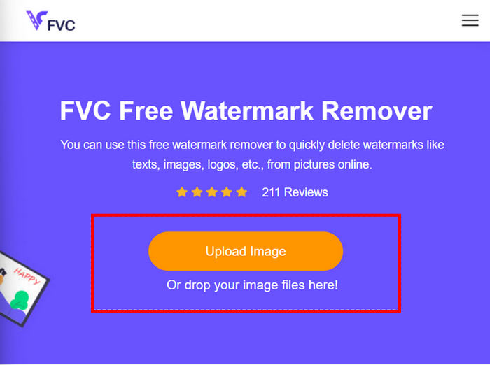 FVC Free Remover סימני מים העלה תמונה