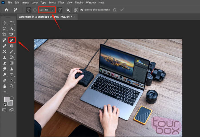 Photoshop-Werkzeug zum Entfernen von Wasserzeichen