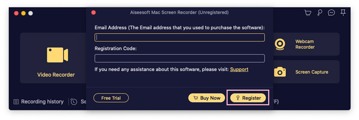 Activate Screen Recorder