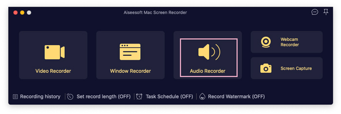 Vælg Audio Recordero