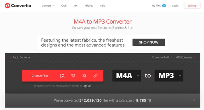 Convertio M4A naar MP3 Converter