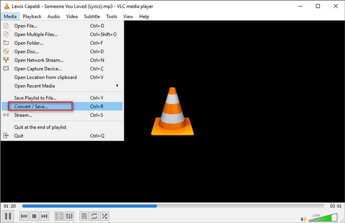 VLC converti salva
