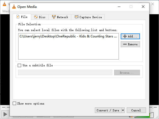 VLC Add File