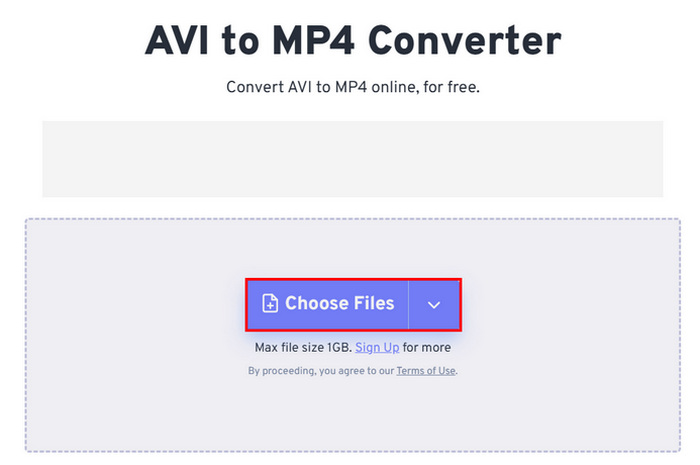 AVI do MP4 Freeconvert Přidat soubory