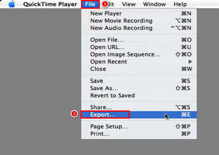 Export z AVI do MP4 z Quicktime