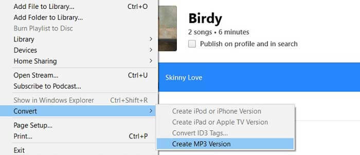 המרת MP4 ל- MP3 iTunes
