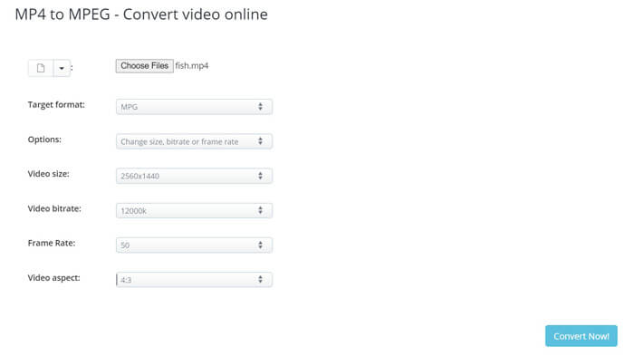 Aconvert mp4 to mpeg free online