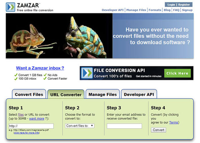 Zamzar Url to MP4